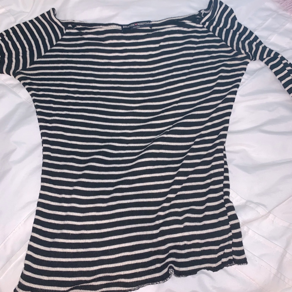 Brandy melville striped off the shoulder
